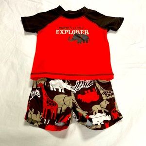 Carter’s boys two piece matching mommies Lil explore bathing suit size 3 months